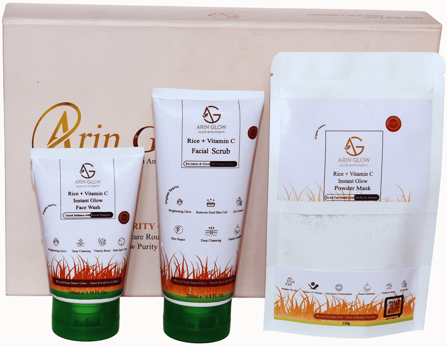 Rice + Vitamin C Facial Kit For Bright & Glowing Skin